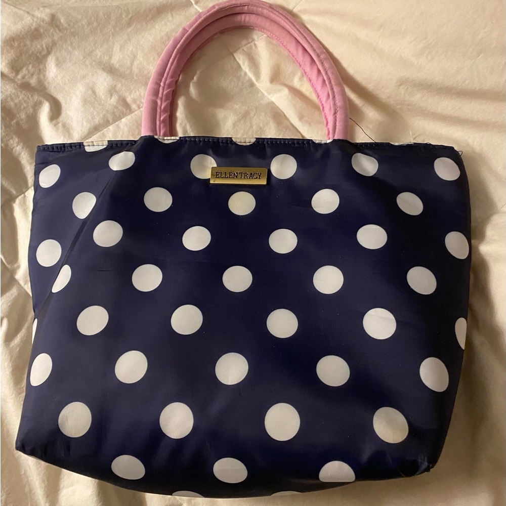 Ellen Tracy Polka Dot Lunch bag/satchel